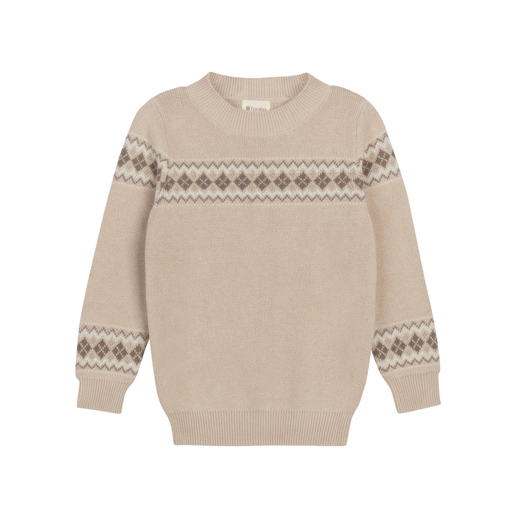 Looms Fair Isle Collection Boys Sweater - Taupe