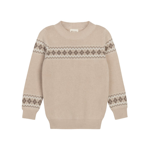 Looms Fair Isle Collection Boys Sweater - Taupe