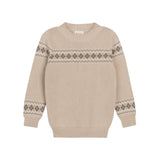 Looms Fair Isle Collection Boys Sweater - Taupe