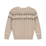 Looms Fair Isle Collection Cardigan - Taupe