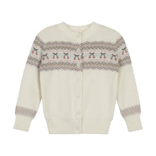 Load image into Gallery viewer, Looms Fair Isle Collection Cardigan - Ivory/Mauve