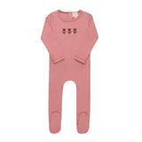 Aurora Cotton Cross Stitch Tulip Collection Footie - Pink