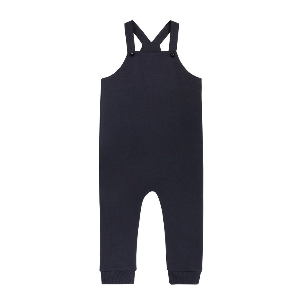 Ely's & Co French Terry Scottish Collection Bodysuit And Overalls - Navy