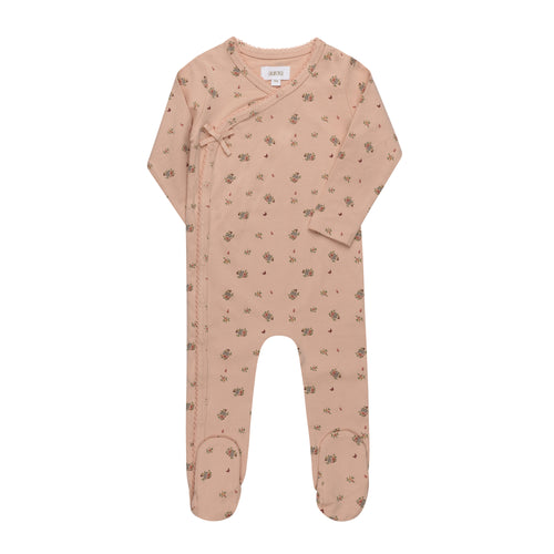 Aurora Jersey Cotton Floral Print Collection Footie - Pink