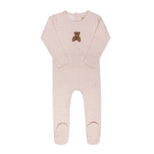 Load image into Gallery viewer, Ely's &amp; Co Gingham Teddy Collection Footie - Pink