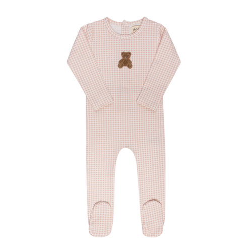 Ely's & Co Gingham Teddy Collection Footie - Pink