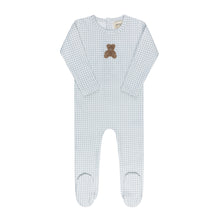 Load image into Gallery viewer, Ely's &amp; Co Gingham Teddy Collection Footie - Blue
