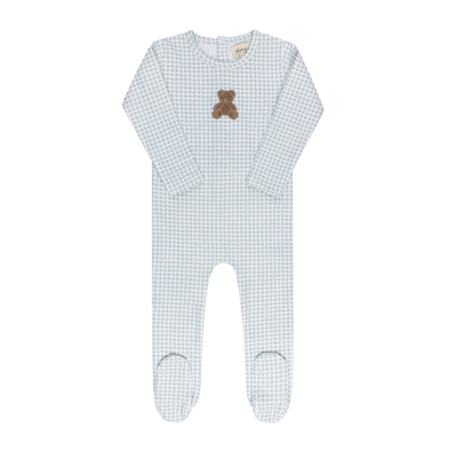 Ely's & Co Gingham Teddy Collection Footie - Blue