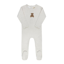 Load image into Gallery viewer, Ely's &amp; Co Gingham Teddy Collection Footie - Tan