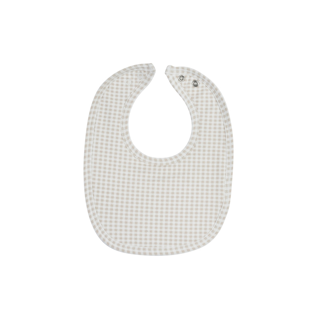 Ely's & Co Gingham Teddy Collection Bib - Tan