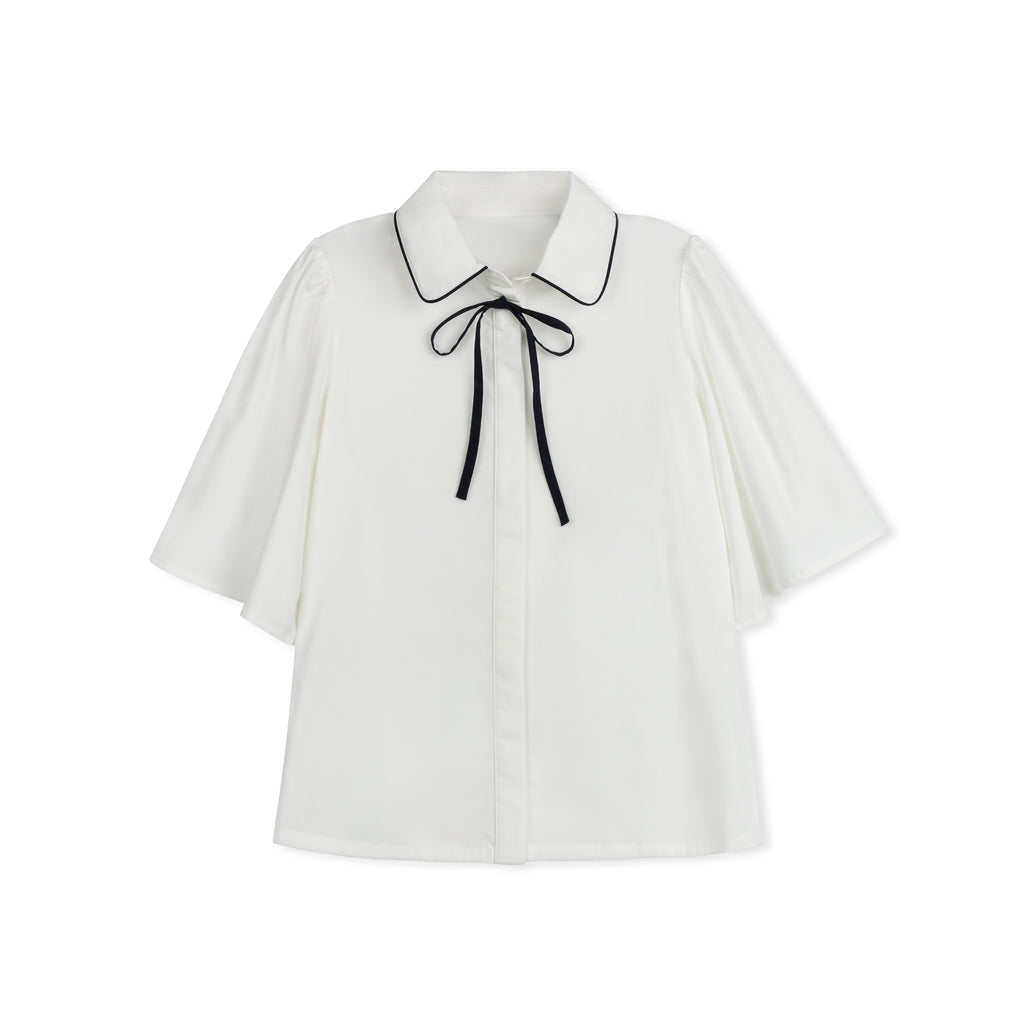 Velvette Label Navy Bow Tie Blouse