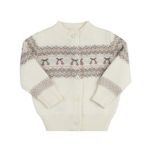 Load image into Gallery viewer, Looms Fair Isle Collection Baby Cardigan- Ivory/Mauve