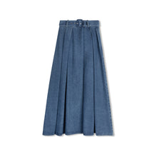 Load image into Gallery viewer, Velvette Label Denim Belted Maxi Skirt
