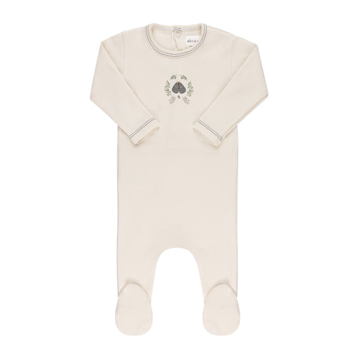 Ely's & Co Garden Floral Center Collection Footie - Ivory Boy