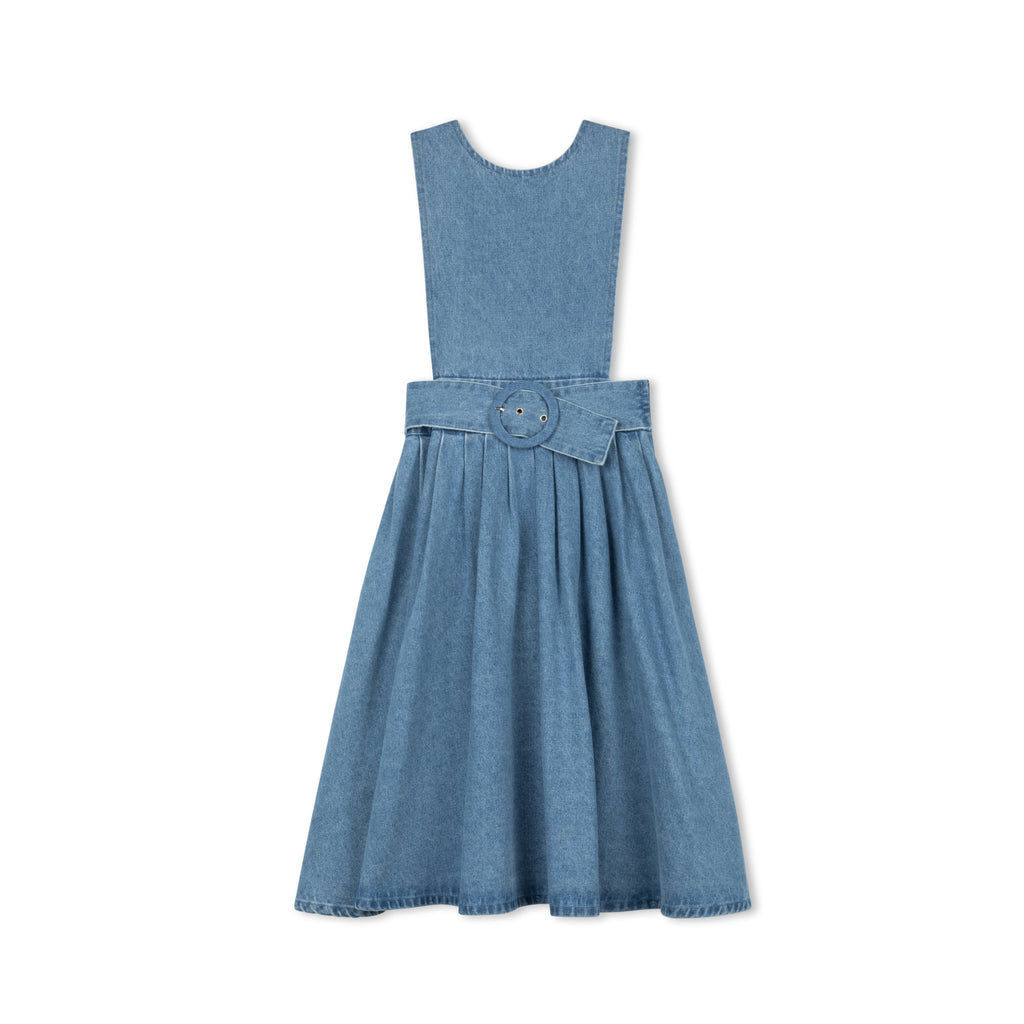 Velvette Label Denim Belted Pinafore