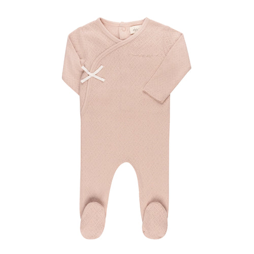 Ely's & Co Organic Amore Pointelle Collection Footie - Pink/Rose Gold