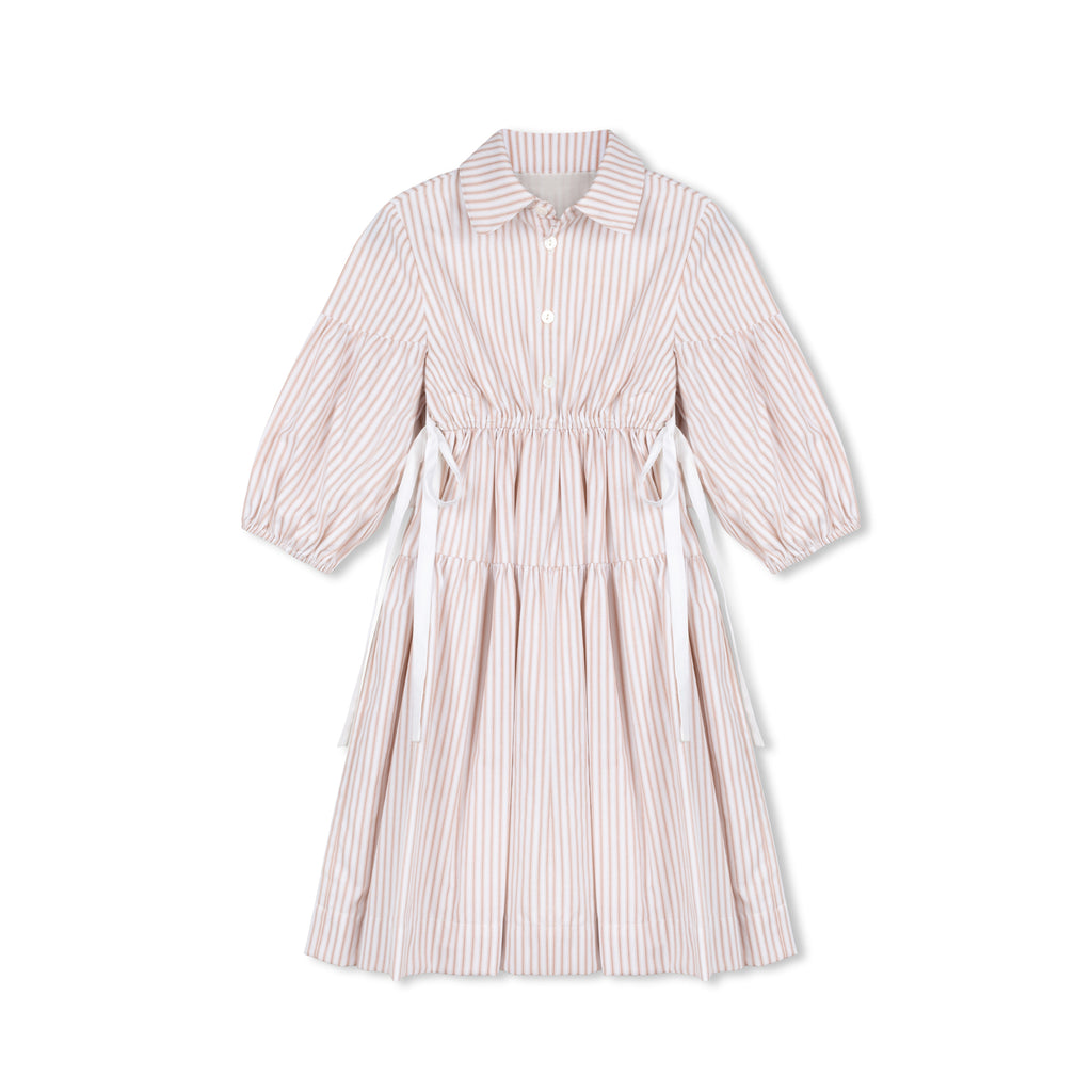Velvette Label Pink Stripe Waisted Dress