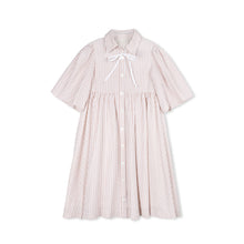 Load image into Gallery viewer, Velvette Label Pink Stripe High Waist Dress