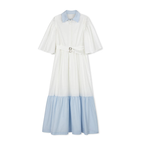 Velvette Label White Belted Midi