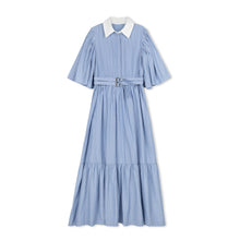 Load image into Gallery viewer, Velvette Label Striped Belted Midi