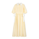 Velvette Label Yellow Side Tie Midi