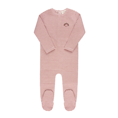 Ely's & Co Metallic Stripe Collection Footie - Pink