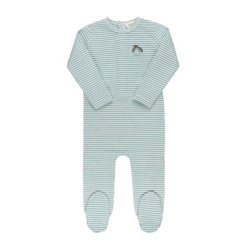 Ely's & Co Metallic Stripe Collection Footie - Blue
