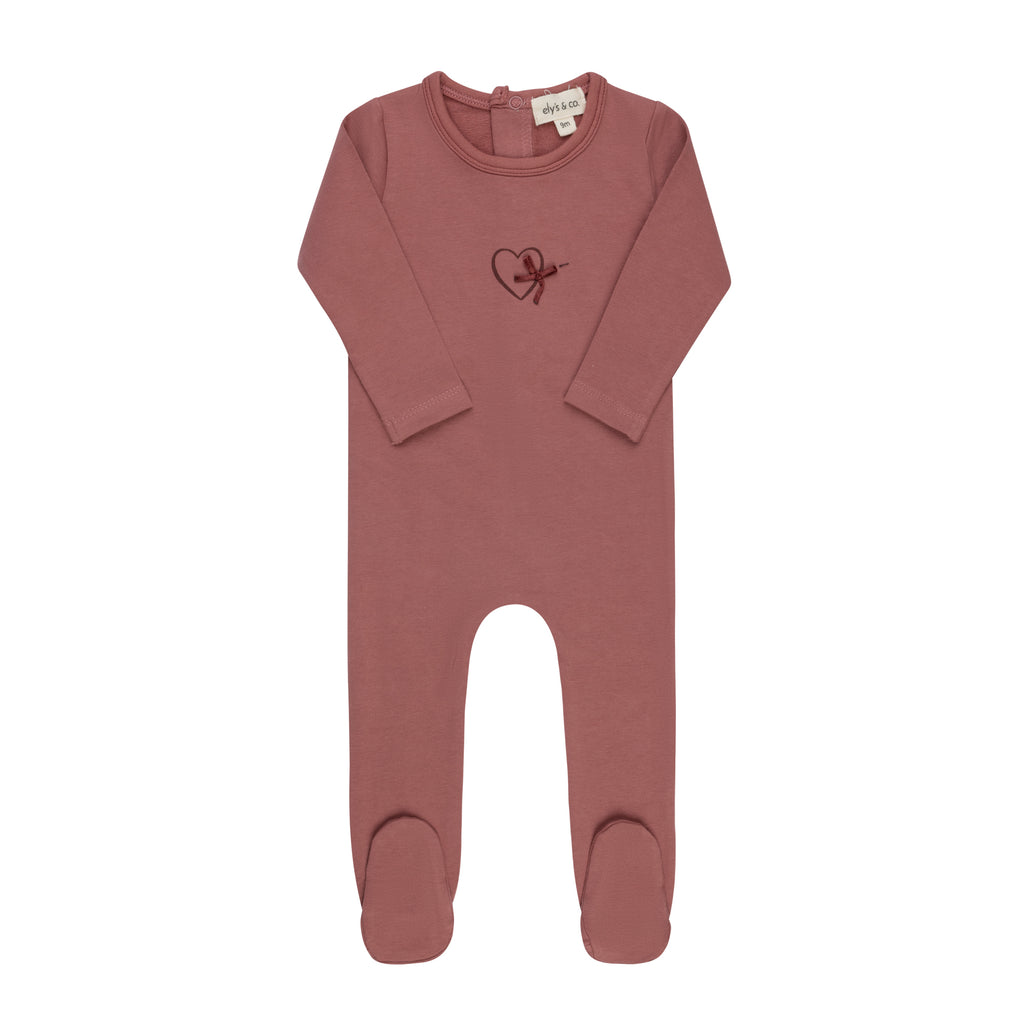 Ely's & Co Heart Collection Footie - Pink