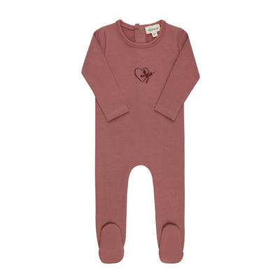 Ely's & Co Heart Collection Footie - Pink