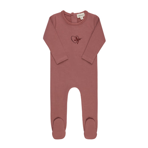 Ely's & Co Heart Collection Footie - Pink