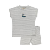 Ely's & Co Nautical Stripe Collection T-shirt And Shorts Set - Blue