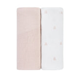 Ely's & Co 2 Pack Jersey Pack N Play / Portable Crib Sheet - Gingham Bear Collection - Pink
