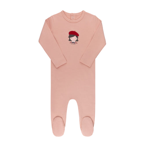 Ely's & Co Organic French Terry French Girl Footie - Pink