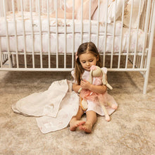 Load image into Gallery viewer, Petite Belle Carousel Mauve Girl Swaddle &amp; Burp Cloth Set