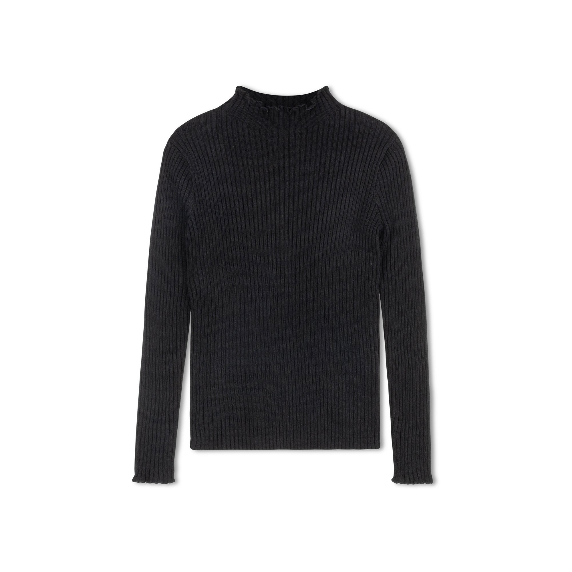 Byke Lettuce Trim Mockneck - Black – Moonlight