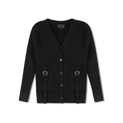 Byke Buckle Cardigan - Black