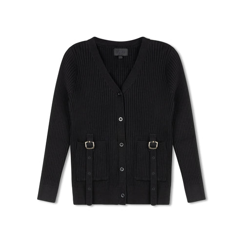Byke Buckle Cardigan - Black