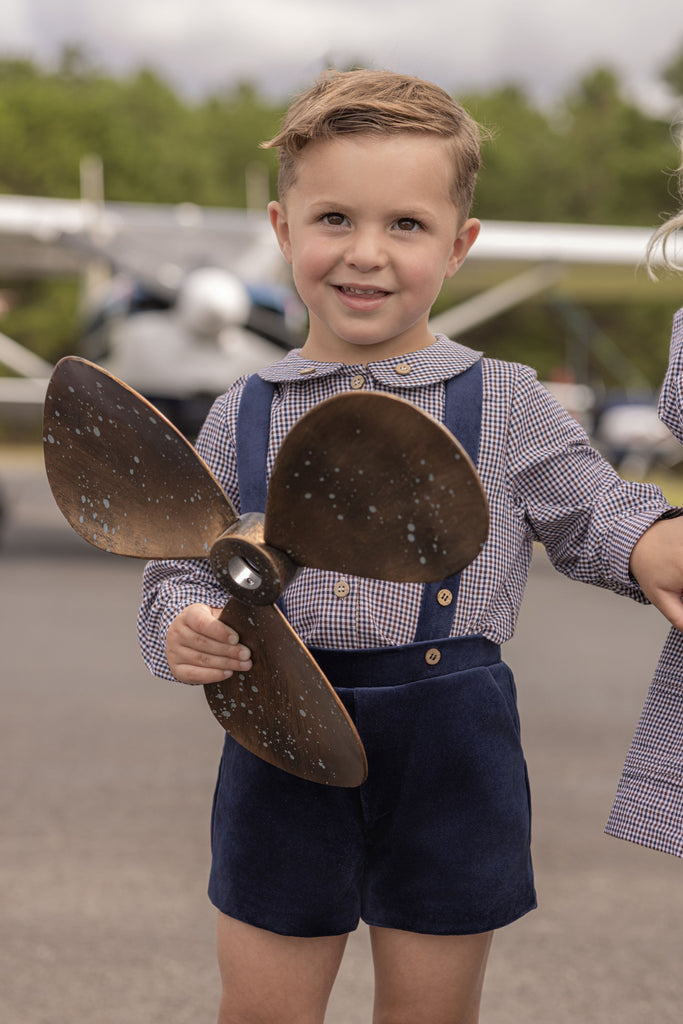 Limonana Windsor Checked Boys Shirt - Navy Plaid