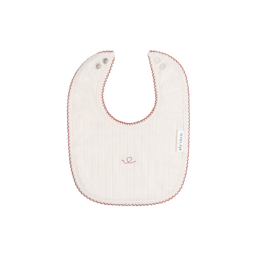 Ely's & Co Organic Cotton Little One Bib - Ivory /Pink