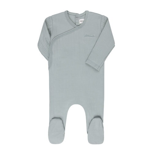 Ely's & Co Organic Cotton Little One Kimono Footie - Blue