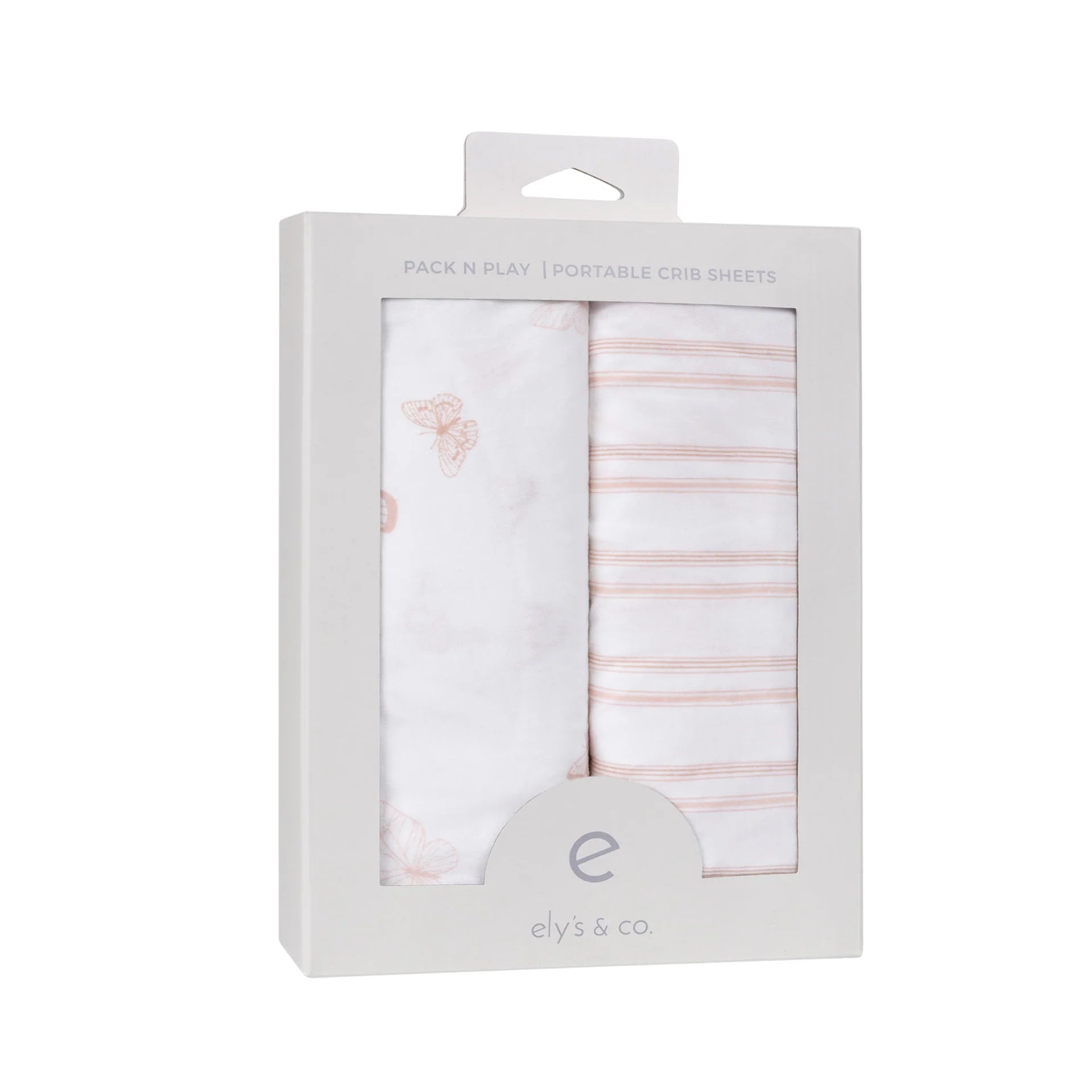 Ely s Co Cotton Pack N Play Portable Crib Sheet Butterfly Stri Moonlight Layette iChoses