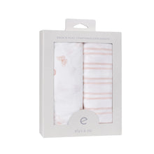 Load image into Gallery viewer, Ely&#39;s &amp; Co Cotton Pack N Play / Portable Crib Sheet - Butterfly &amp; Stripe