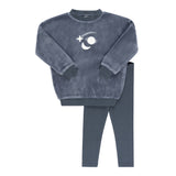 Ely's & Co  Velour Celestial 2PC Set -  Navy