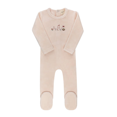 Ely's & Co Embroidered ABC Footie - Pink