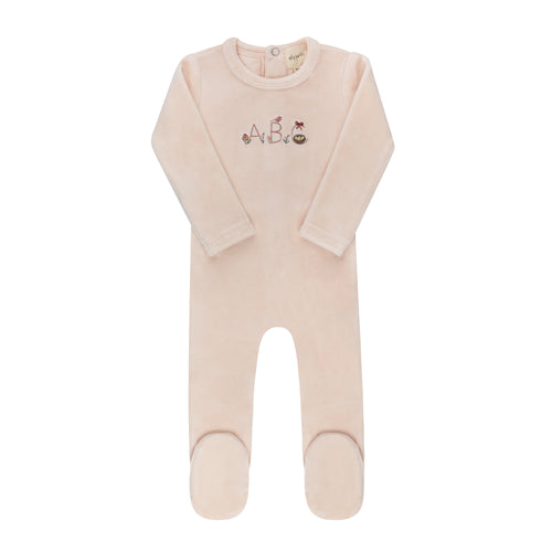 Ely's & Co Embroidered ABC Footie - Pink