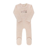 Ely's & Co Embroidered ABC Footie - Pink