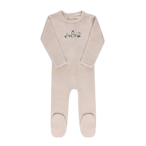 Ely's & Co Embroidered ABC Footie - Tan