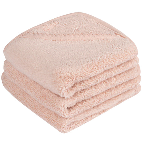 Ely's & Co. Solid Scalloped Wash Cloth Set (3 Pack) - Pink