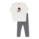 Ely's & Co Autumn Kids Collection Sweatshirt And Leggings - Ivory/Blue