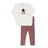 Ely's & Co Autumn Kids Collection Sweatshirt And Leggings - Ivory/Pink